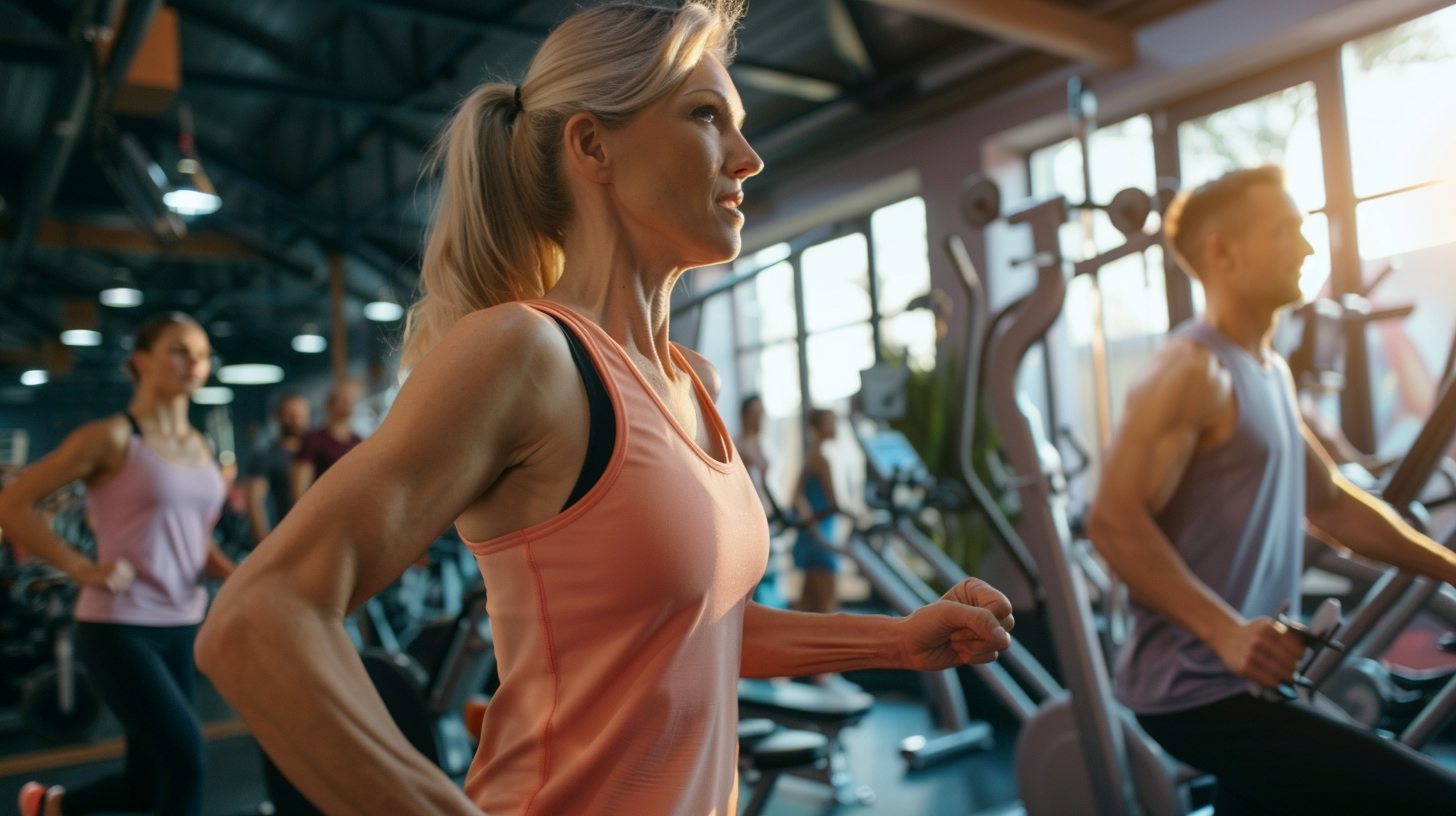 Чоловік-тренер середнього віку з досвідом у силових тренуваннях